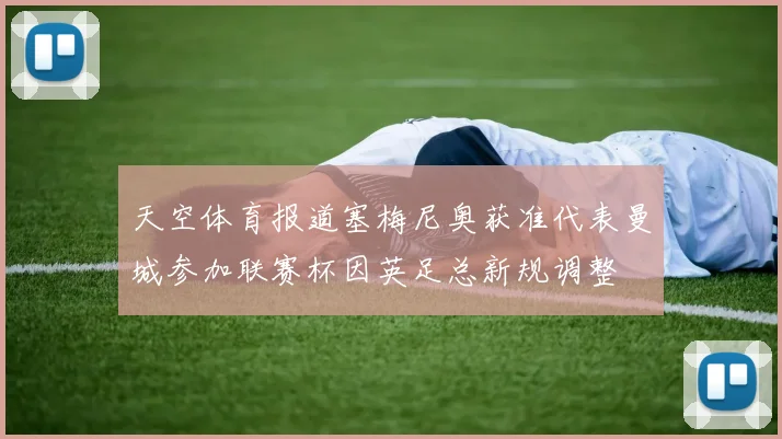 天空体育报道塞梅尼奥获准代表曼城参加联赛杯因英足总新规调整